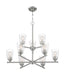 Nuvo Lighting - 60-7189 - Nine Light Chandelier - Bransel - Brushed Nickel