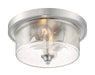Nuvo Lighting - 60-7190 - Two Light Flush Mount - Bransel - Brushed Nickel