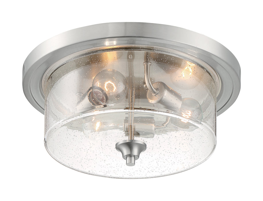 Nuvo Lighting - 60-7191 - Three Light Flush Mount - Bransel - Brushed Nickel
