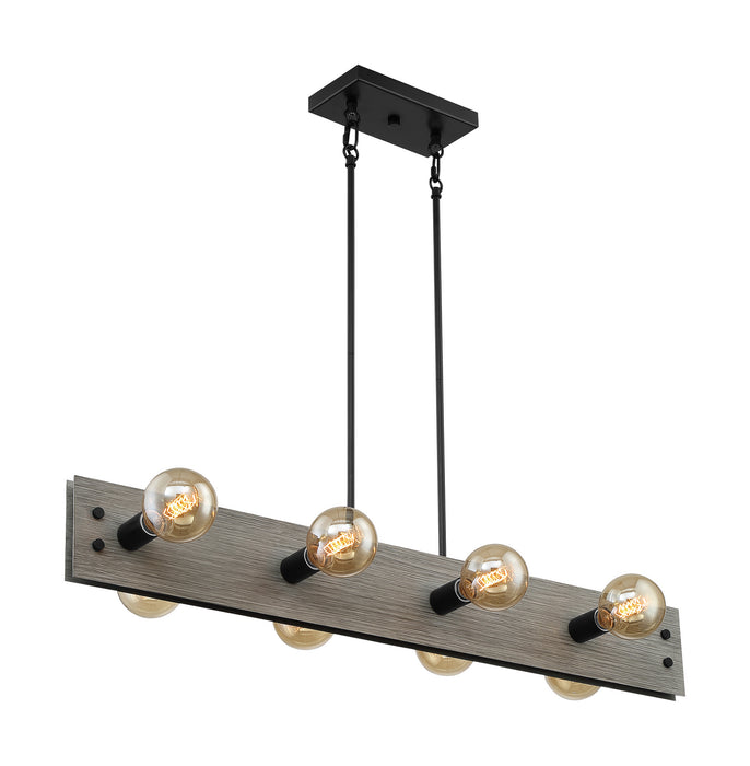 Nuvo Lighting - 60-7233 - Eight Light Island Pendant - Stella - Driftwood / Black Accents