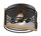 Nuvo Lighting - 60-7263 - Two Light Flush Mount - Atelier - Black / Honey Wood