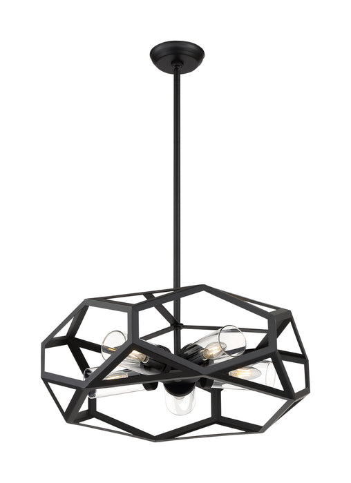 Nuvo Lighting - 60-7304 - Five Light Chandelier - Zemi - Black