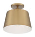 Nuvo Lighting - 60-7322 - One Light Semi Flush Mount - Motif - Brushed Brass / White Accents