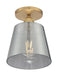 Nuvo Lighting - 60-7323 - One Light Semi Flush Mount - Motif - Brushed Brass / Smoked Glass
