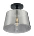 Nuvo Lighting - 60-7334 - One Light Semi Flush Mount - Motif - Black / Smoked Glass