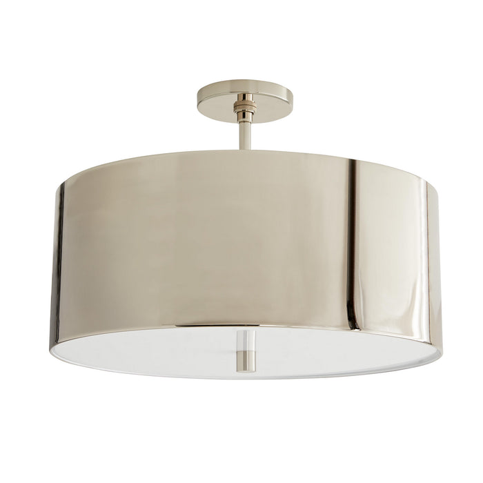 Arteriors - 49269 - Three Light Semi-Flush Mount - Tarbell - Polished Nickel