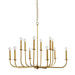 Arteriors - 89343 - 12 Light Chandelier - Breck - Antique Brass