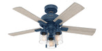 Hunter - 50328 - 44"Ceiling Fan - Hartland - Indigo Blue