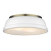 Golden - 3602-14 AB-WHT - Two Light Flush Mount - Duncan AB - Aged Brass