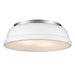 Golden - 3602-14 PW-WHT - Two Light Flush Mount - Duncan PW - Pewter