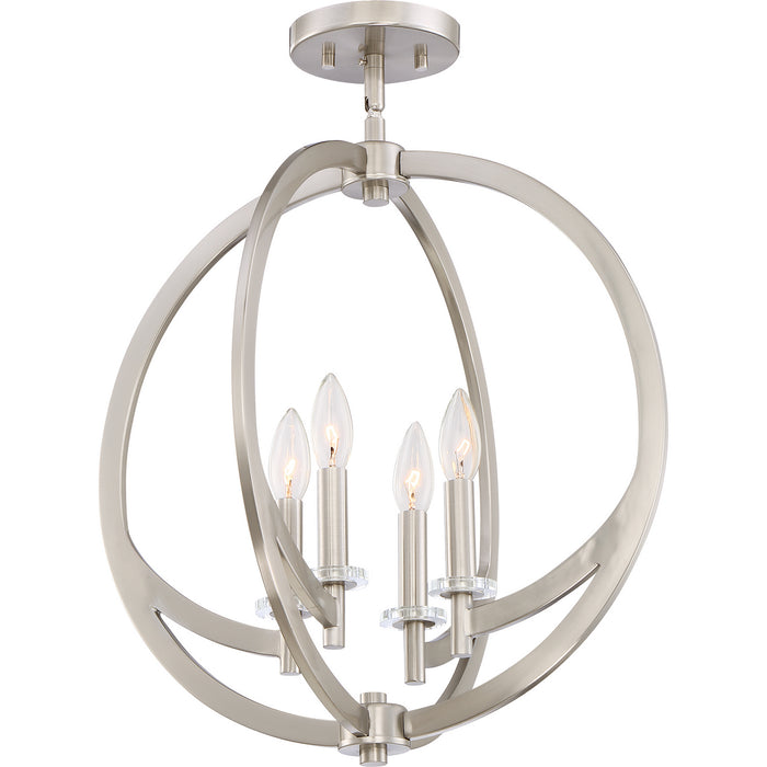 Quoizel - ON1718BN - Four Light Semi-Flush Mount - Orion - Brushed Nickel