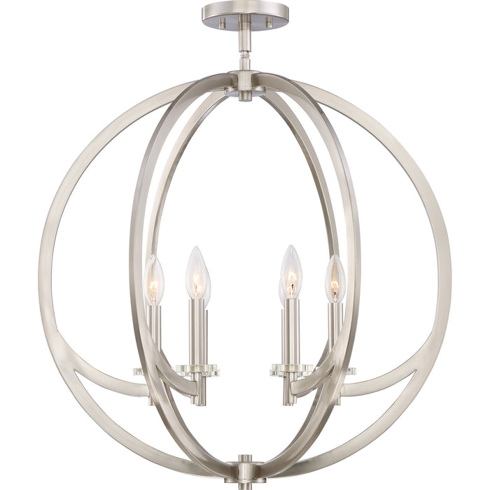 Quoizel - ON1724BN - Six Light Semi-Flush Mount - Orion - Brushed Nickel