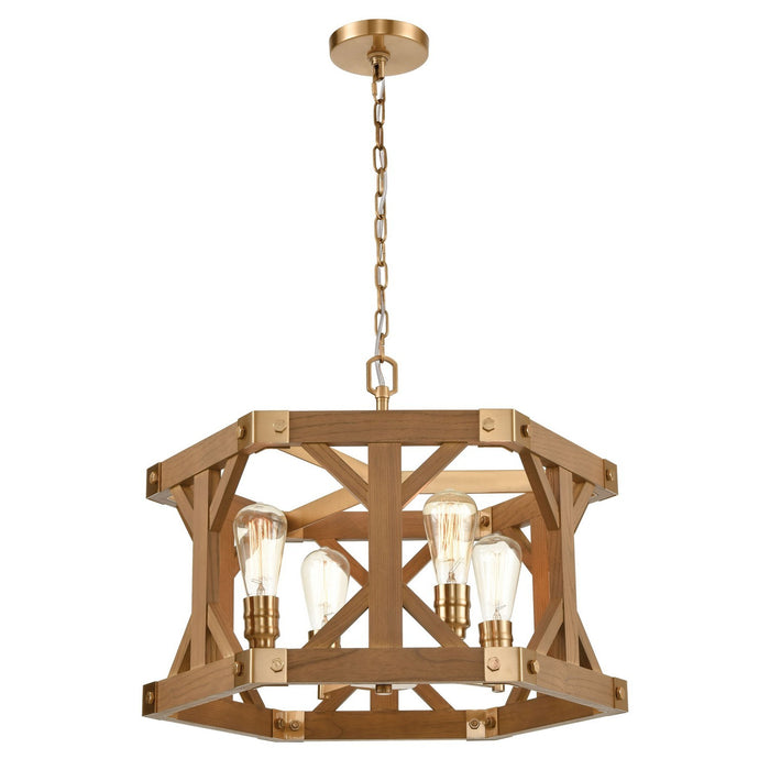 ELK Home - 33323/4 - Four Light Chandelier - Structure - Satin Brass