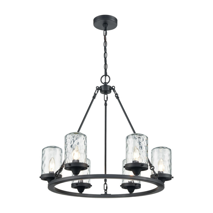 ELK Home - 45406/6 - Six Light Outdoor Pendant - Torch - Charcoal Black