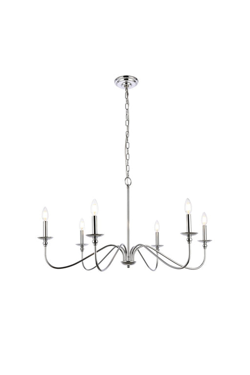 Elegant Lighting - LD5006D36PN - Six Lights Chandelier - Rohan - Polished Nickel