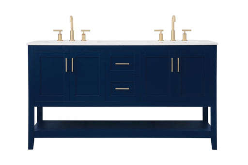 Elegant Lighting - VF16060DBL - Double Bathroom Vanity - Aubrey - Blue