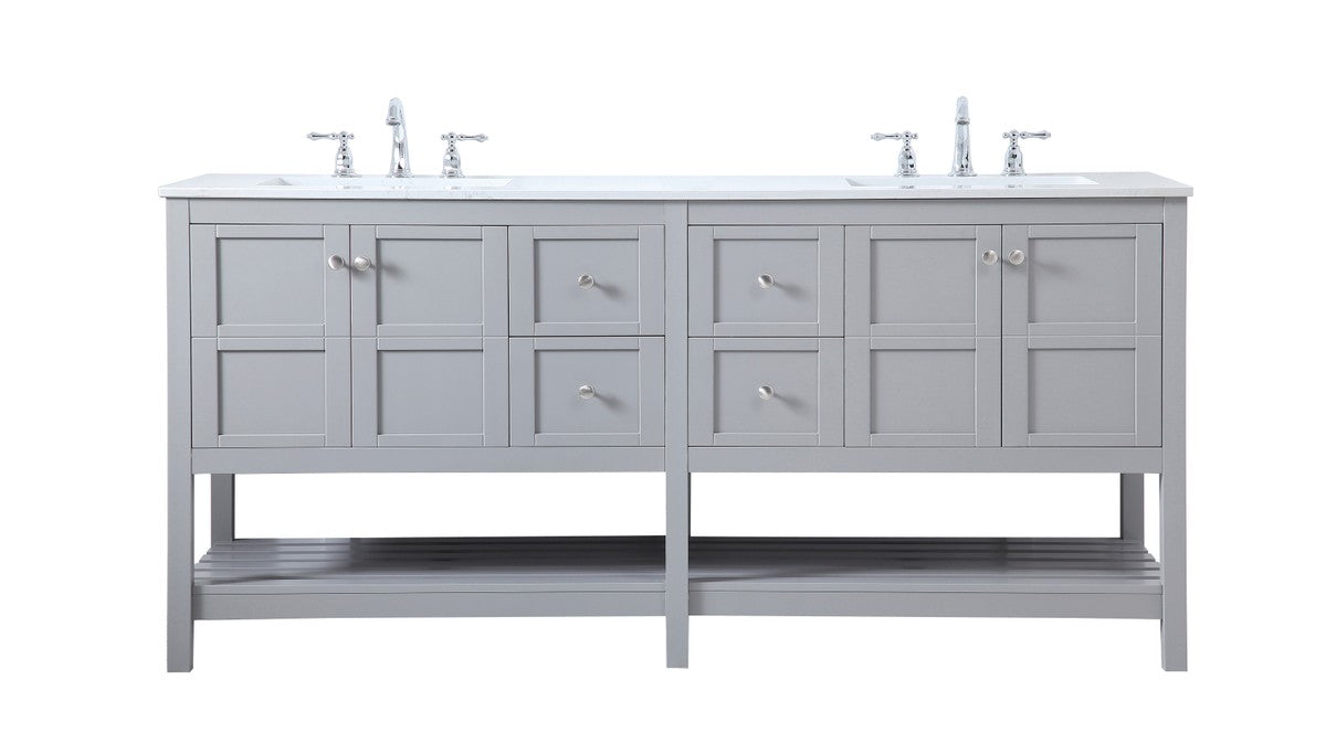 Elegant Lighting - VF16472DGR - Double Bathroom Vanity - Theo - Gray