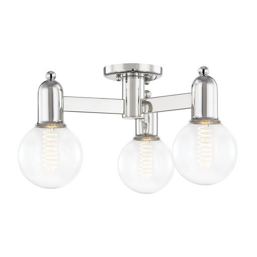 Mitzi - H419603-PN - Three Light Semi Flush Mount - Bryce - Polished Nickel
