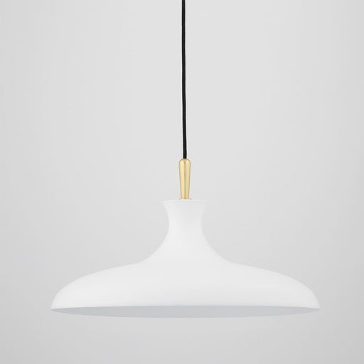 Mitzi - H421701L-AGB/WH - One Light Pendant - Cassidy - Aged Brass/Soft Off White