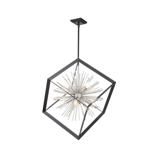 Artcraft - AC11440CH - Eight Light Chandelier - Sunburst - Matte Black & Chrome