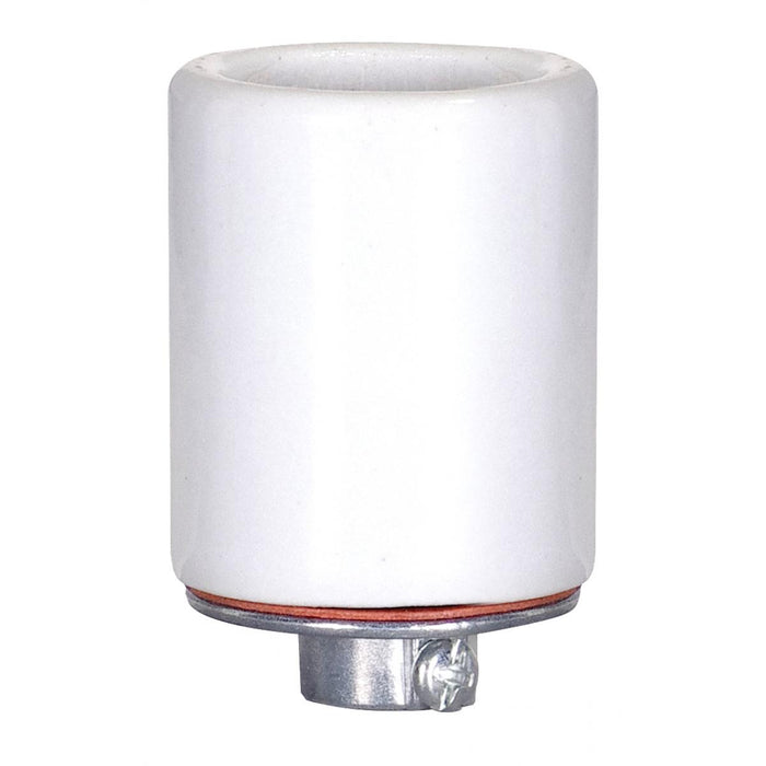 Satco - 80-1078 - Keyless Porcelain Socket With Metal 1/4 Ips Cap - Glazed