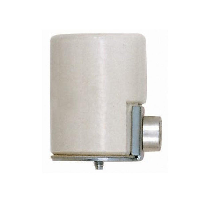 Satco - 80-1083 - Porcelain Socket With Side Outlet And Bushing - Glazed