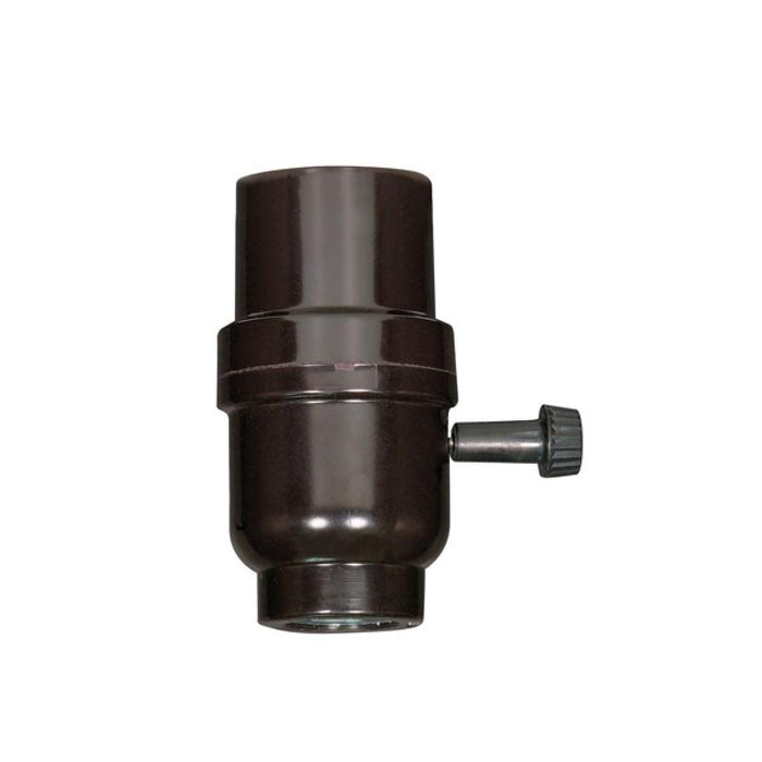 Satco - 80-1112 - On-Off Turn Knob 1/8 Ip Cap W/Metal Bushing Less Set Screw - Black