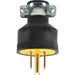 Satco - 80-1688 - 3 Prong Rubber Plug With Metal Grip - Black