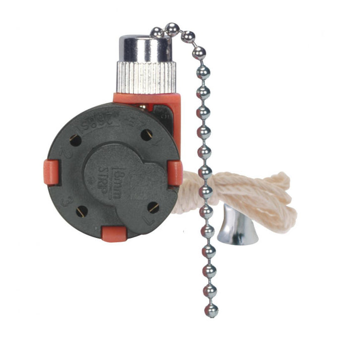 Satco - 80-1983 - 3 Speed Ceiling Fan Switch - Nickel Plated