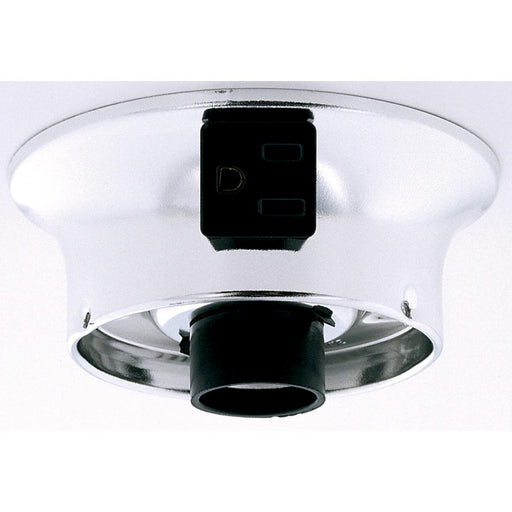 Satco - 90-121 - Wired Holder With Convenience Outlet - Chrome