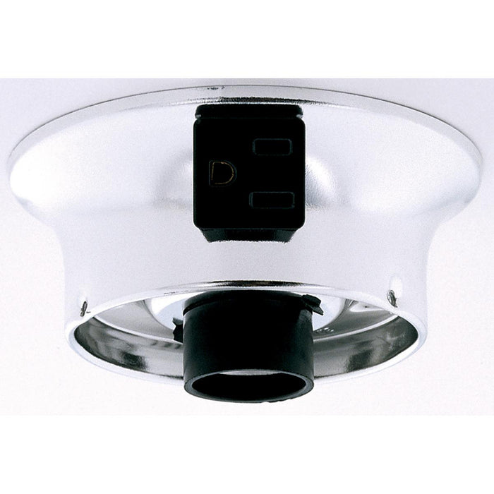 Satco - 90-121 - Wired Holder With Convenience Outlet - Chrome