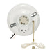 Satco - 90-2484 - On-Off Pull Chain Ceiling Receptacle With Grounded Outlet - White