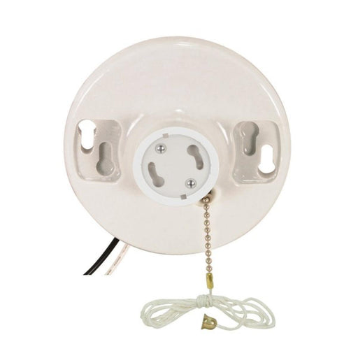 Satco - 90-2582 - Pull Chain White Porcelain Gu24 On-Off Pull Chain Ceiling Receptacle - White