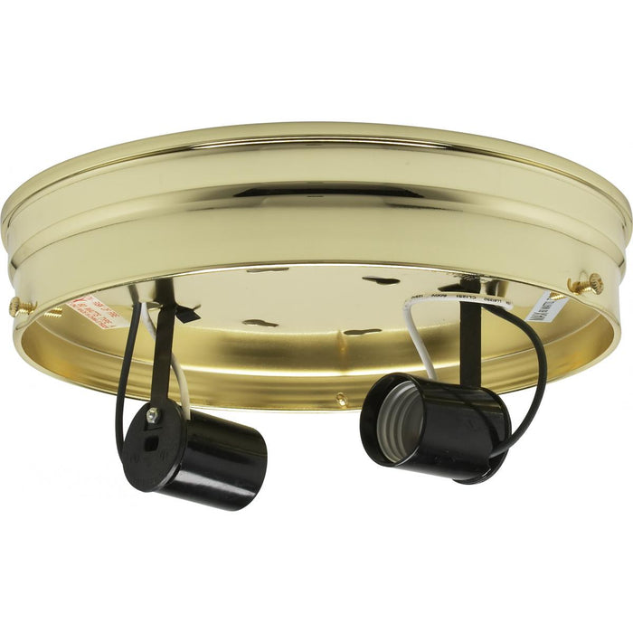 Satco - 90-876 - Two Light Ceiling Pan - Brass