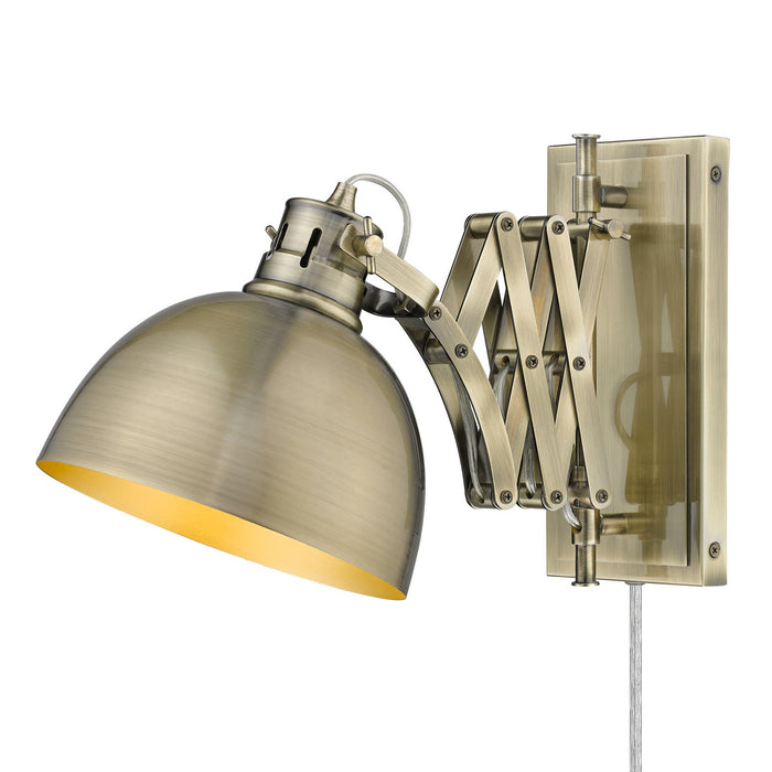 Golden - 3824-A1W AB-AB - One Light Wall Sconce - Hawthorn AB - Aged Brass