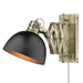 Golden - 3824-A1W AB-BLK - One Light Wall Sconce - Hawthorn AB - Aged Brass