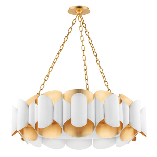 Hudson Valley - 8534-GL/WH - 12 Light Chandelier - Banks - Gold Leaf/White