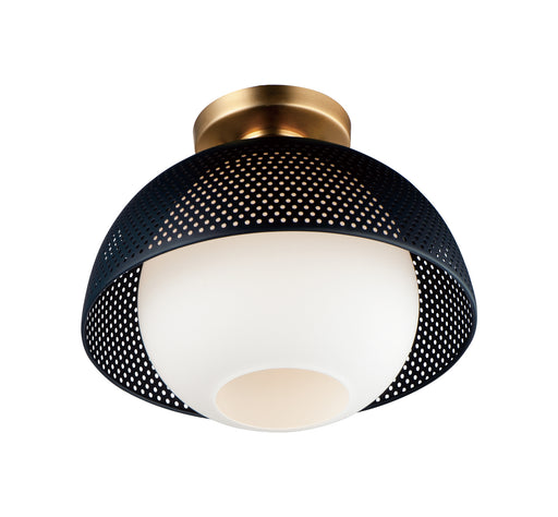 Maxim - 10083WTBKSBR - One Light Flush Mount - Perf - Black / Satin Brass