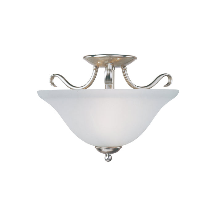 Maxim - 10120FTSN - Two Light Semi-Flush Mount - Basix - Satin Nickel