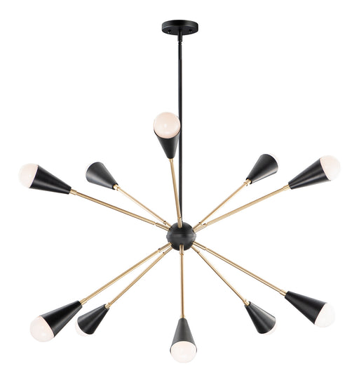 Maxim - 11268BKSBR - Ten Light Pendant - Lovell - Black / Satin Brass