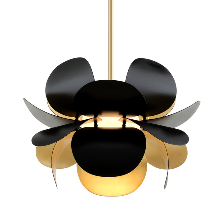 Corbett Lighting - 308-41-GL/SBK - One Light Chandelier - Ginger - Gold Leaf/Soft Black Combo