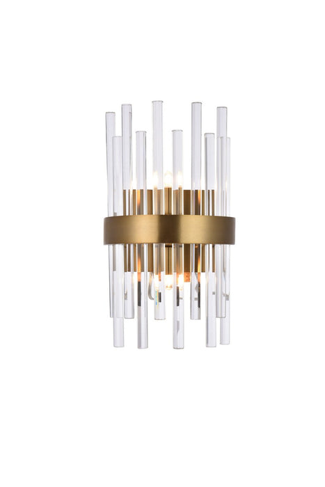 Elegant Lighting - 3000W8G - Two Light Wall Sconce - Dallas - Gold And Clear