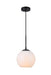 Elegant Lighting - LD2207BK - One Light Pendant - BAXTER - Black And Frosted White