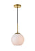 Elegant Lighting - LD2207BR - One Light Pendant - BAXTER - Brass And Frosted White