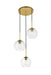 Elegant Lighting - LD2208BR - Three Light Pendant - BAXTER - Brass And Clear