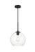 Elegant Lighting - LD2212BK - One Light Pendant - BAXTER - Black And Clear