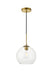 Elegant Lighting - LD2212BR - One Light Pendant - BAXTER - Brass And Clear