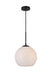 Elegant Lighting - LD2213BK - One Light Pendant - BAXTER - Black And Frosted White