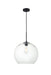 Elegant Lighting - LD2216BK - One Light Pendant - BAXTER - Black And Clear