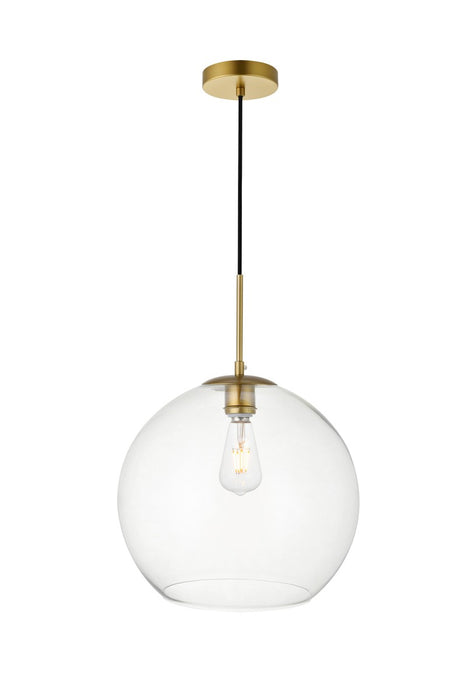 Elegant Lighting - LD2216BR - One Light Pendant - BAXTER - Brass And Clear